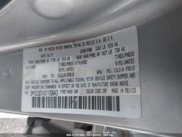 3MYDLBZVXGY109943 Scion IA
