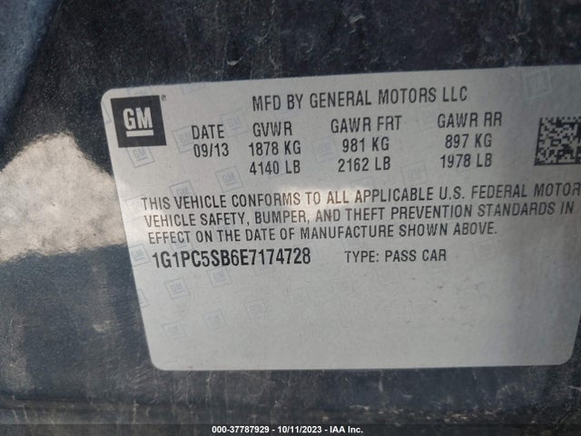 Chevrolet Cruze 1lt 2014 1G1PC5SB6E7174728 Image 9