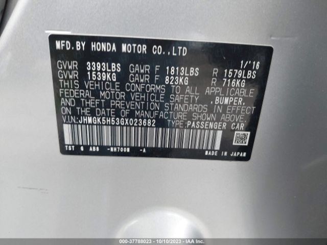 JHMGK5H53GX023682 Honda FIT LX