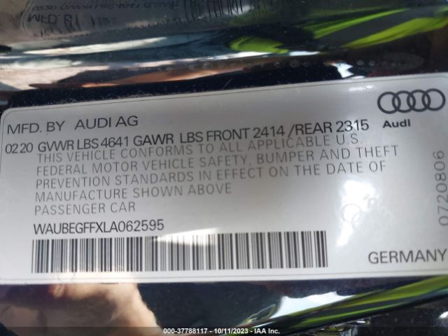 2020 AUDI A3 SEDAN WAUBEGFFXLA062595 Photo 8