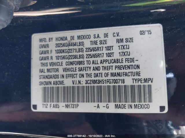 3CZRM3H51FG700718 Honda CR-V EX