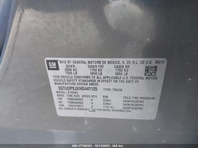 3GTU2PEJXHG447125 GMC Sierra 1500 Denali