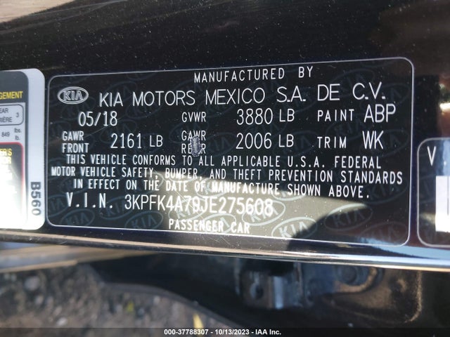 KIA FORTE LX 2018 3KPFK4A79JE275608 Image 9
