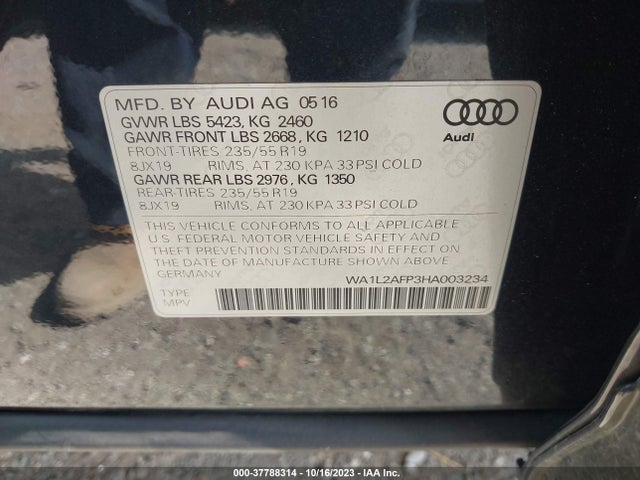 Audi Q5 Premium Plus 2017 WA1L2AFP3HA003234 Image 9