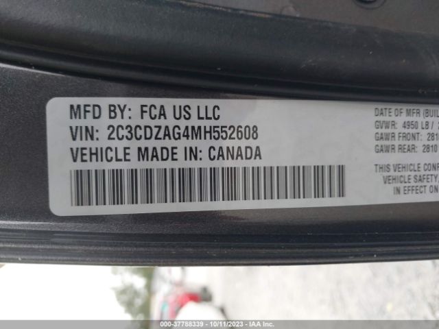 2C3CDZAG4MH552608 Dodge Challenger Sxt