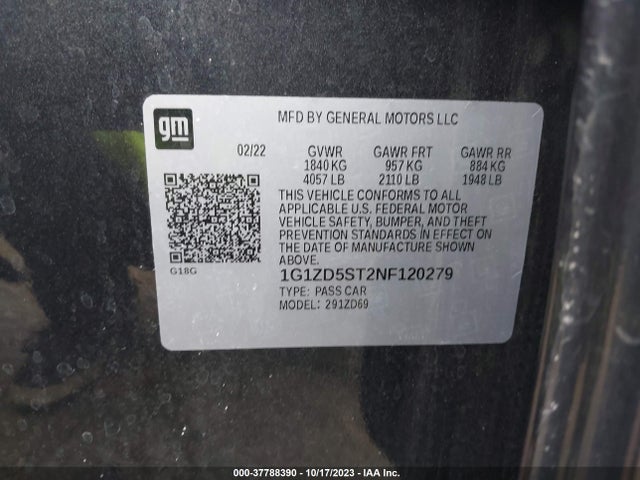 Chevrolet MALIBU LT 2022 1G1ZD5ST2NF120279 Image 9