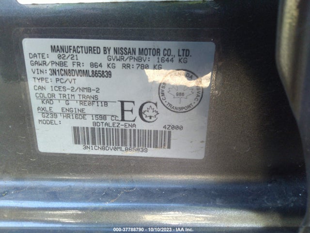 Nissan VERSA S 2021 3N1CN8DV0ML865839 Image 15