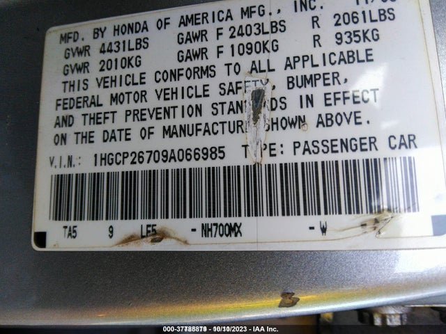 2009 HONDA ACCORD SDN 1HGCP26709A066985 Photo 8