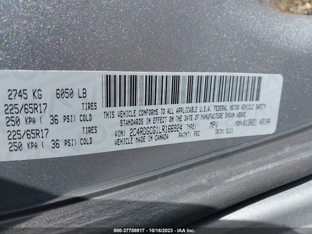 Dodge Grand Caravan Sxt 2020 2C4RDGCG1LR166924 Image 9
