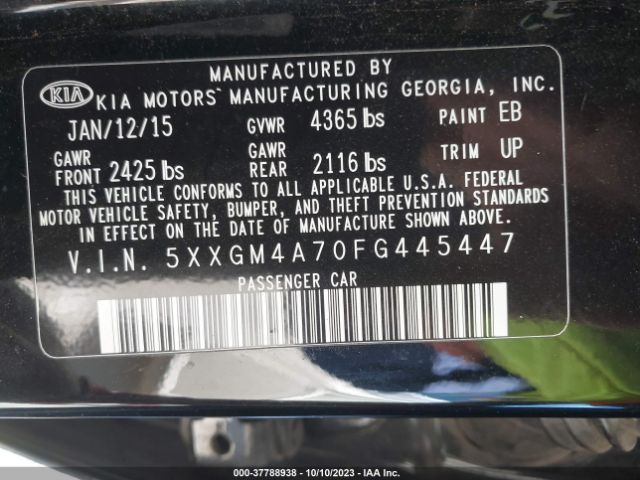 5XXGM4A70FG445447 KIA Optima Lx