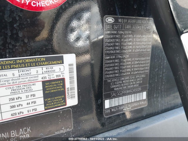 Land Rover td6 lev3 lev160 2017 SALGS2FK8HA349306 Image 9