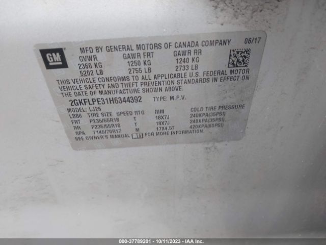 2GKFLPE31H6344392 GMC Terrain Slt