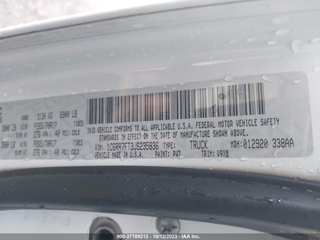 1C6RR7FT3JS235836 RAM 1500 Tradesman