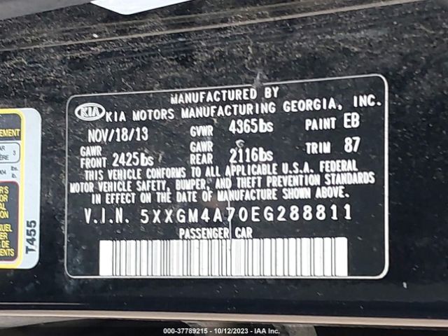 5XXGM4A70EG288811 KIA Optima Lx