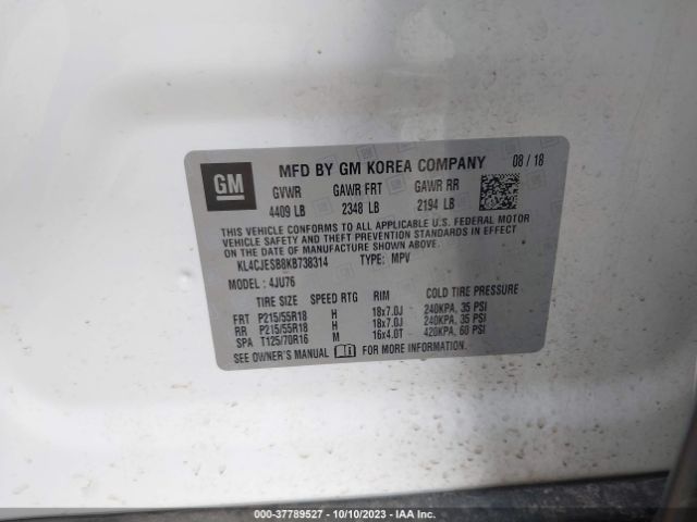 KL4CJESB8KB738314 Buick Encore Preferred
