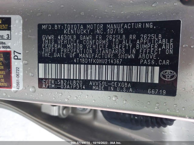 Toyota 2ar-fxe+2jm 2017 4T1BD1FK0HU214367 Image 28