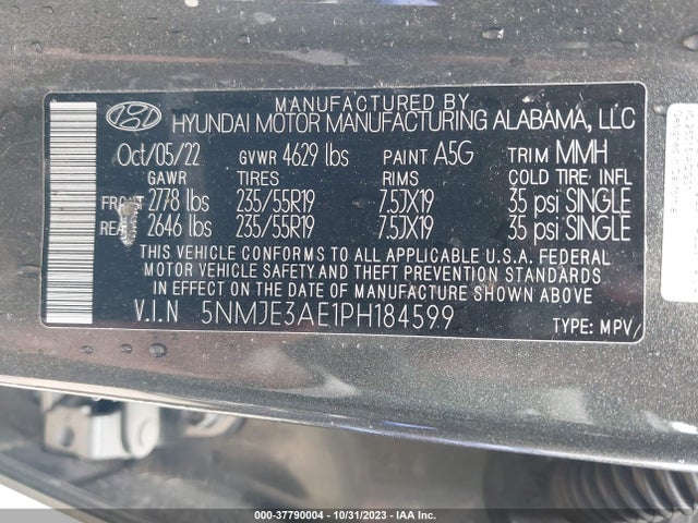 Hyundai Tucson Limited 2023 5NMJE3AE1PH184599 Image 9