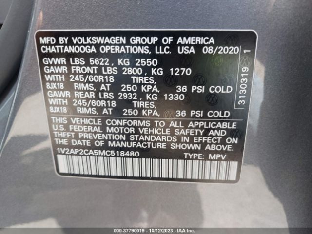2021 VOLKSWAGEN ATLAS 1V2AP2CA5MC518480 Photo 8