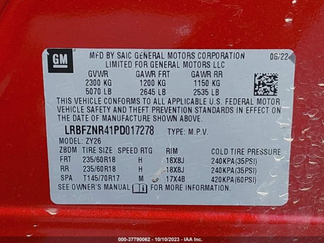 LRBFZNR41PD017278 Buick Envision Essence