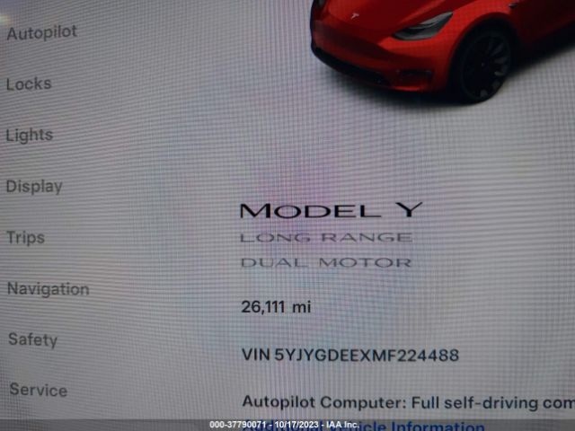5YJYGDEEXMF224488 Tesla Model Y Long Range