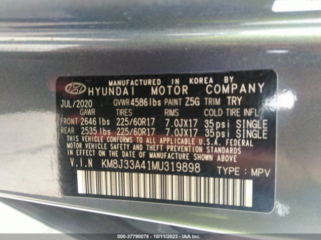 KM8J33A41MU319898 Hyundai Tucson Value