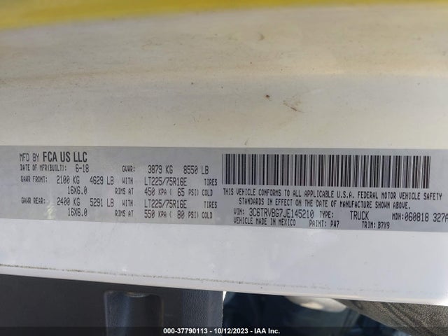 RAM Promaster Cargo Van 2018 3C6TRVBG7JE145210 Image 9