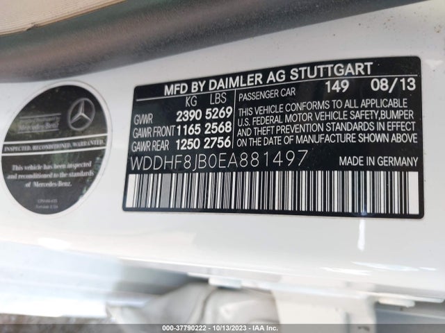 WDDHF8JB0EA881497 Mercedes-Benz E-class E 350