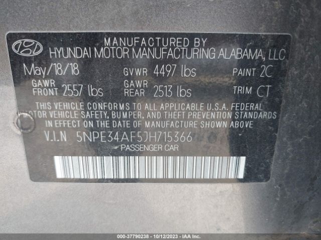 5NPE34AF5JH715366 Hyundai Sonata Sport+