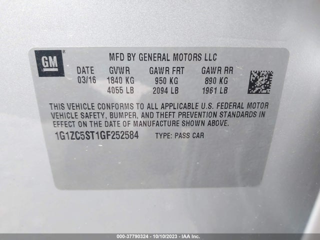 Chevrolet MALIBU LS 2016 1G1ZC5ST1GF252584 Image 9