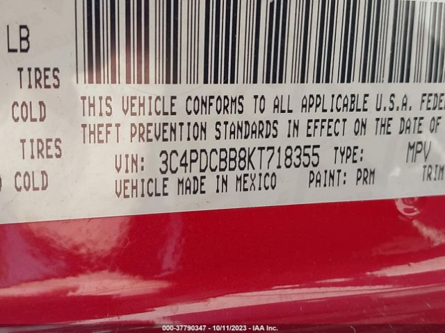 3C4PDCBB8KT718355 Dodge JOURNEY SE