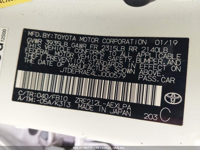Toyota COROLLA LE 2020 JTDEPRAE4LJ000579 Image 9