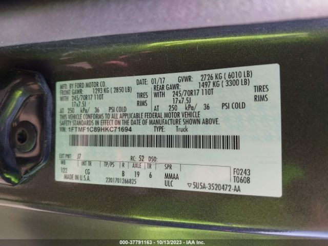 1FTMF1C89HKC71694 Ford F-150 Xl/xlt