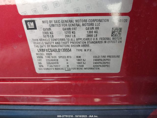 LRBFXCSA0LD139554 Buick Envision Essence