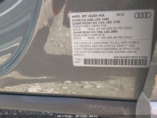 WA1EAAFY0P2117088 Audi Q5 S Line Premium Plus