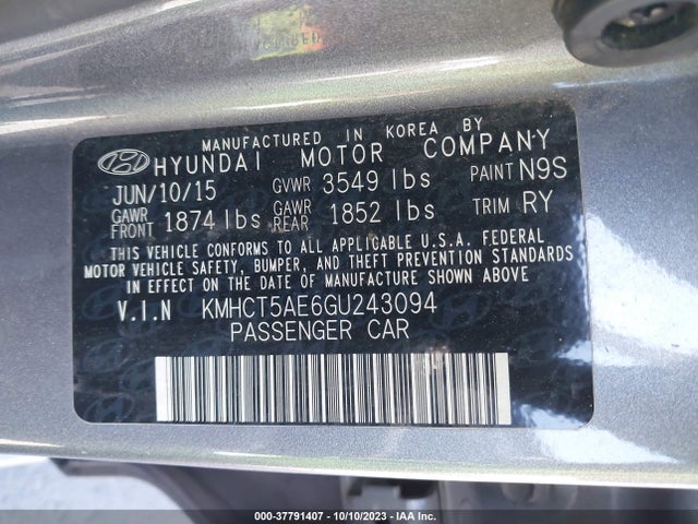 2016 HYUNDAI ACCENT SE VIN: KMHCT5AE6GU243094