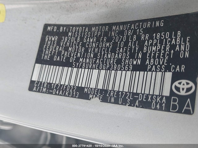 Toyota Corolla L/le/s/s Plus/le Plus 2016 5YFBURHE0GP380569 Image 9