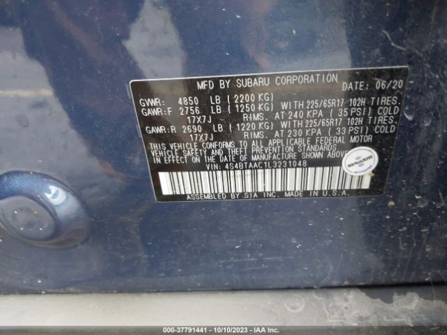 4S4BTAAC1L3231048 Subaru Outback