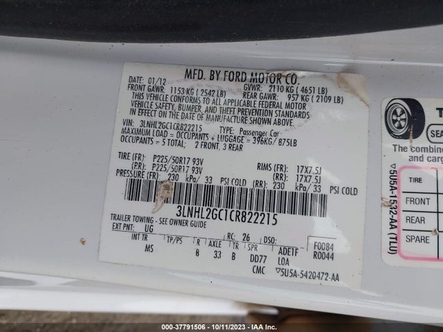 2012 LINCOLN MKZ 3LNHL2GC1CR822215 Photo 8