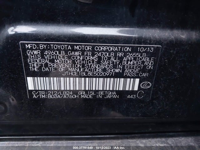 Lexus GS 350 2014 JTHCE1BL8E5020971 Image 9