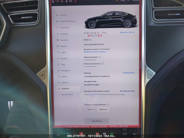 2015 TESLA MODEL S 85D/P85D/90D/P90D VIN: 5YJSA1H48FF093170