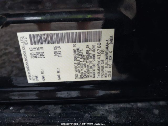 1N4AA6AP9HC416760 Nissan Maxima Sr