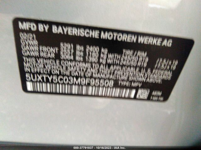 5UXTY5C03M9F95508 BMW X3 Xdrive30i
