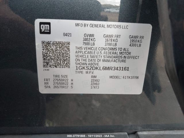 1GKS2DKL6MR343161 GMC YUKON DENALI