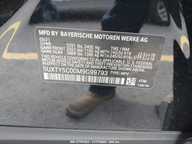 BMW X3  Xdrive30i 2021 5UXTY5C00M9G99793 Image 9