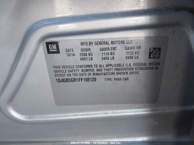 1G4GB5GR1FF198129 Buick Lacrosse Leather