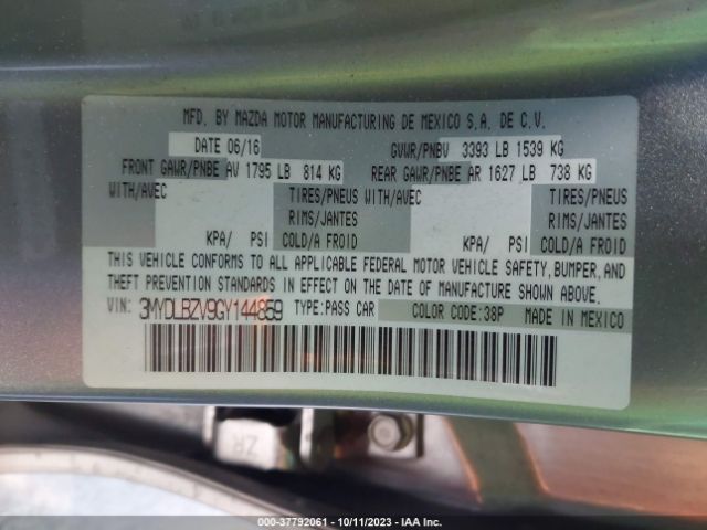 3MYDLBZV9GY144859 Scion IA