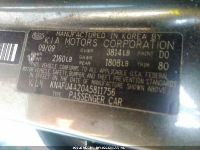 2010 KIA FORTE KNAFU4A20A5811756 Photo 8