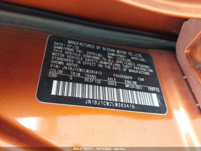 JN1BJ1CW2LW383410 Nissan Rogue Sport Sv Awd Xtronic Cvt