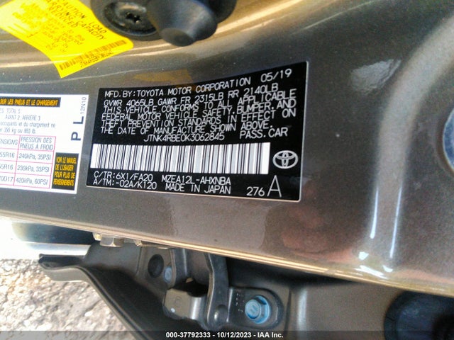 Toyota COROLLA SE 2019 JTNK4RBE0K3062845 Image 9