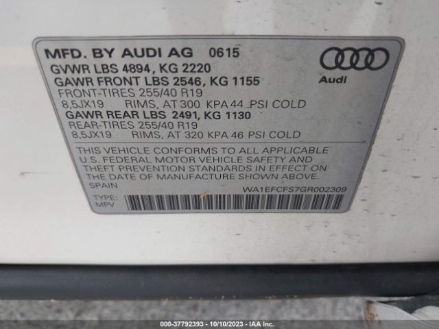 WA1EFCFS7GR002309 Audi Q3 2.0t Premium Plus